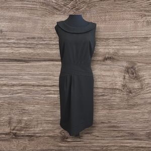 RW&CO. Black Bateau Neck Sheath Midi Dress Size 8